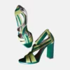 Green-light green colour block high heels